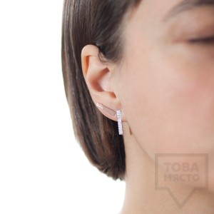 Ковани сребърни обеци - Pin сребристи