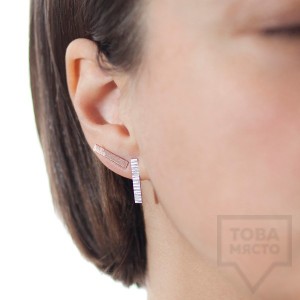 Ковани сребърни обеци - Pin оксидирано сребро