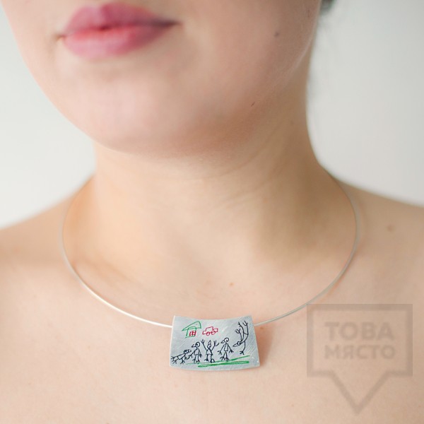 Сребърни твърдо колие Polina Dimitrova - скици