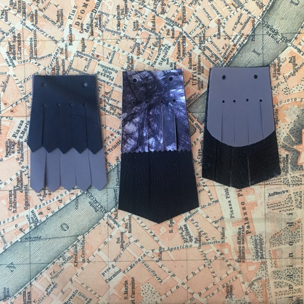 Ресни Prima Art - черно-сребриста гладка кожа средни