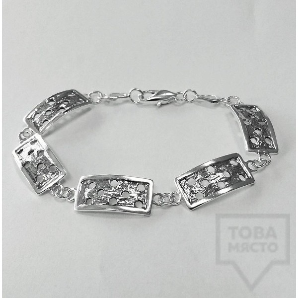 Сребърна гривна Silvera - Домино