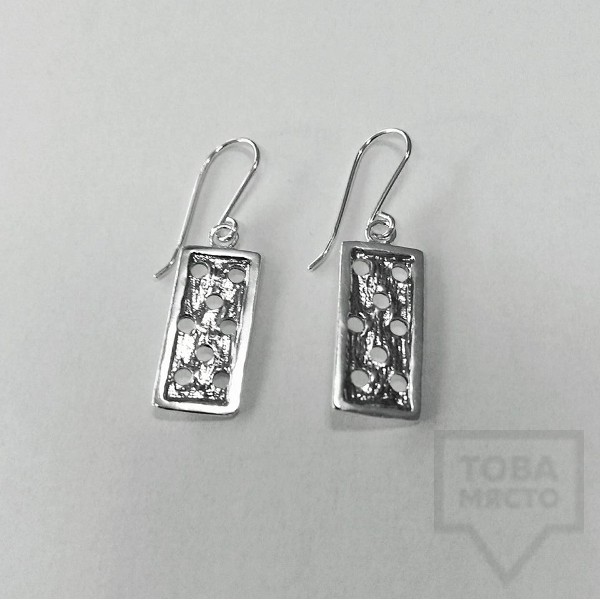 Сребърни обеци Silvera - Домино