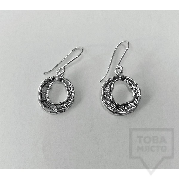 Сребърни обеци Silvera - Луната