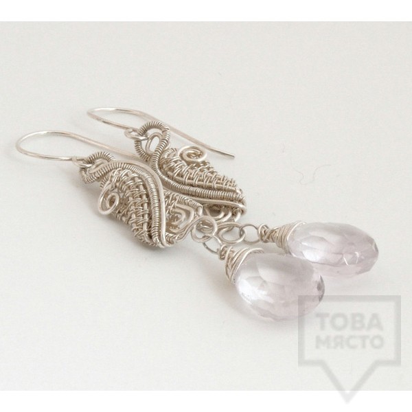 Обеци Songe Jewerly - аметист