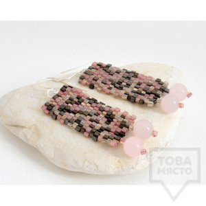 Обеци Songe Jewerly - розов кварц