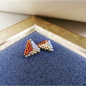 Ръчно изработени обеци - Свраките mini триъгълник