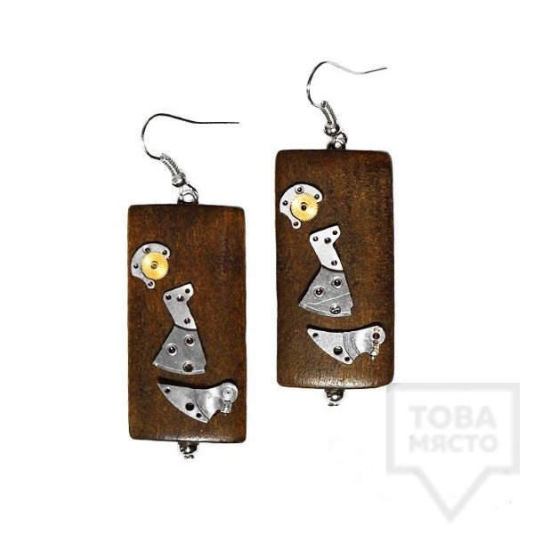 Дизайнерски обеци TimeCraftArt - cocoa wamrth