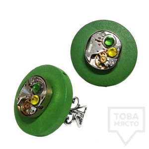 Ръчно изработен пръстен Time Craft Art - Green Eyes