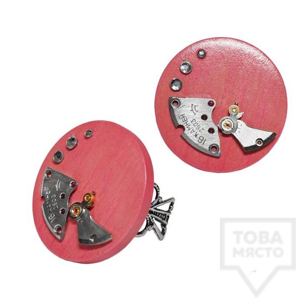 Ръчно изработен пръстен Time Craft Art - red circle