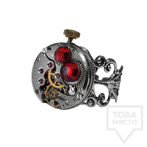 Ръчно изработен пръстен Time Craft Art - Red Love