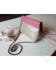 Дизайнерска дамска чанта от естествена кожа Три Точки - pearl pink