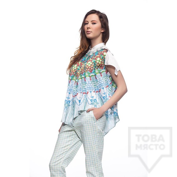 Дизайнерска дамска риза VIVASTELLA - colour crochet