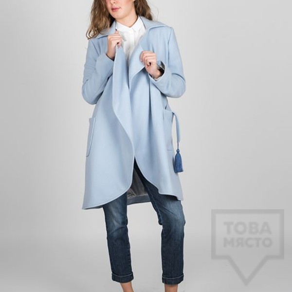 Палто с пискюли Vivastella - Sky blue