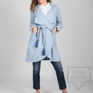 Палто с пискюли Vivastella - Sky blue