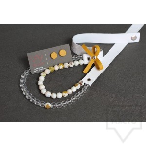 Ръчно изработено колие Vyara Tzeneva Jewellery - double white transperant