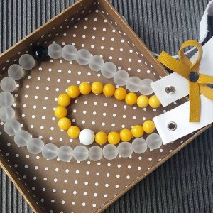 Ръчно изработено колие Vyara Tzeneva Jewellery - double yellow transperant