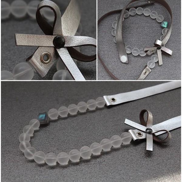 Ръчно изработено колие Vyara Tzeneva Jewellery - single grey transperant