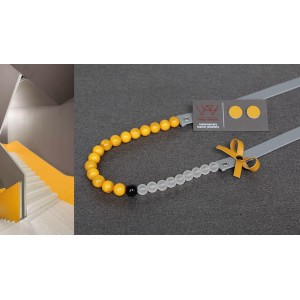 Ръчно изработено колие Vyara Tzeneva Jewellery - single grey yellow