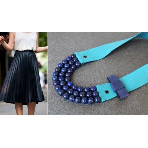 Ръчно изработено колие Vyara Tzeneva Jewellery - triple blue deep blue