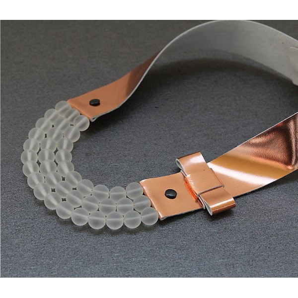 Ръчно изработено колие Vyara Tzeneva Jewellery - triple caramel transperant