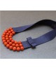Ръчно изработено колие Vyara Tzeneva Jewellery - triple deep blue orange