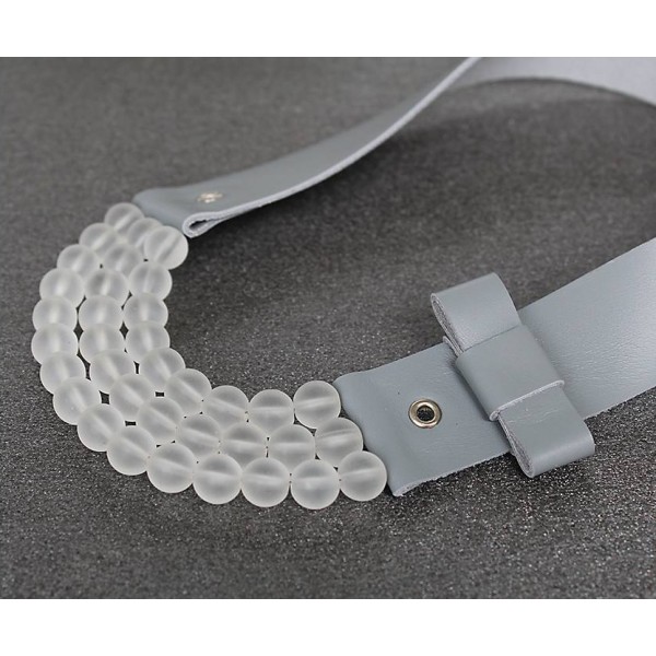 Ръчно изработено колие Vyara Tzeneva Jewellery - triple grey transperant