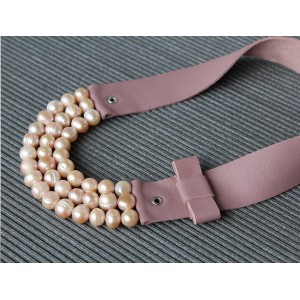 Ръчно изработено колие Vyara Tzeneva Jewellery - triple pink pearls