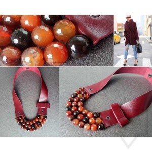 Ръчно изработено колие Vyara Tzeneva Jewellery - tripple burgundy