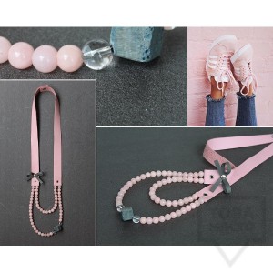 Ръчно изработено колие Vyara Tzeneva Jewellry - double pink