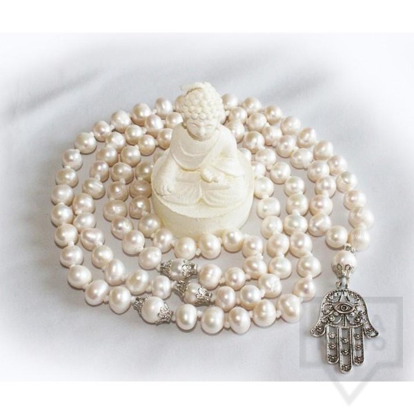 Джапа мала броеница YogiOmkara - естествени перли