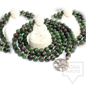 Джапа мала броеница YogiOmkara - циозит с рубин