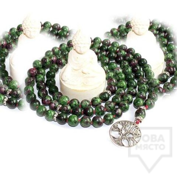 Джапа мала броеница YogiOmkara - циозит с рубин