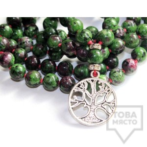 Джапа мала броеница YogiOmkara - циозит с рубин