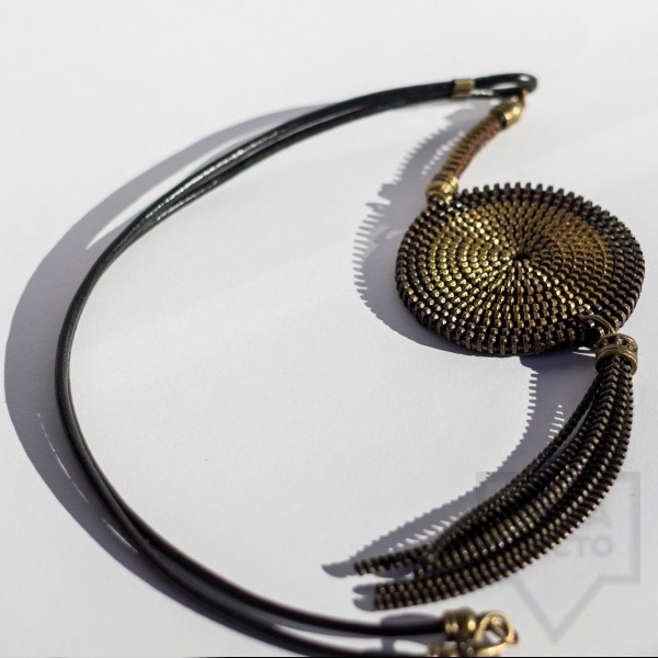 Ръчно изработено колие Zipper Style - метеор