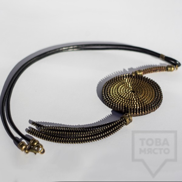 Ръчно изработено колие Zipper Style - метеор