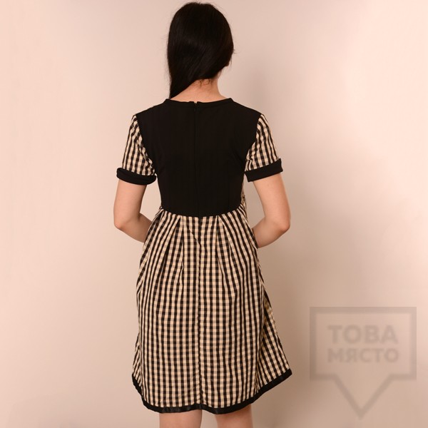 Дизайнерска рокля Review - черно-бяло рае