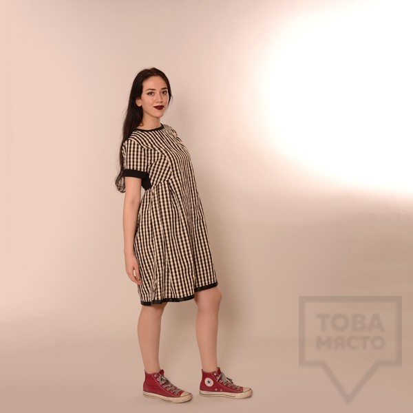 Дизайнерска рокля Review - черно-бяло рае