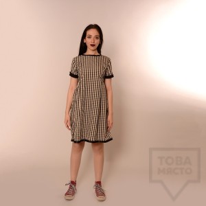 Дизайнерска рокля Review - черно-бяло рае