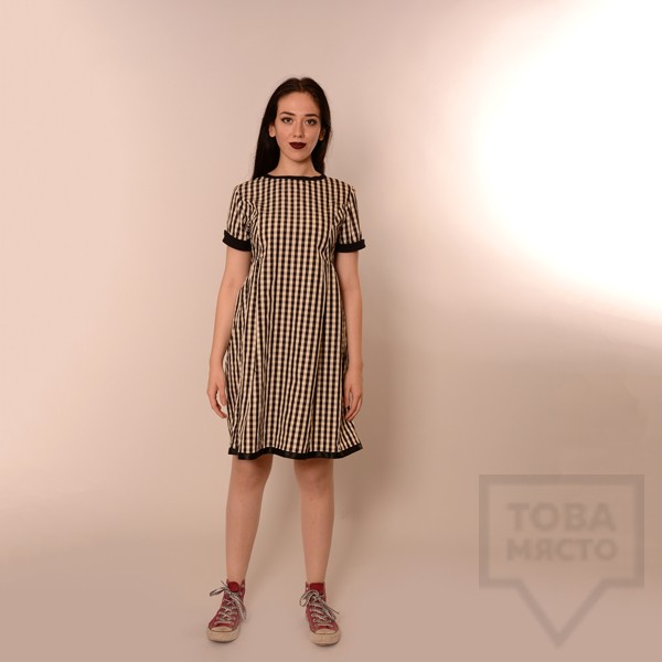 Дизайнерска рокля Review - черно-бяло рае