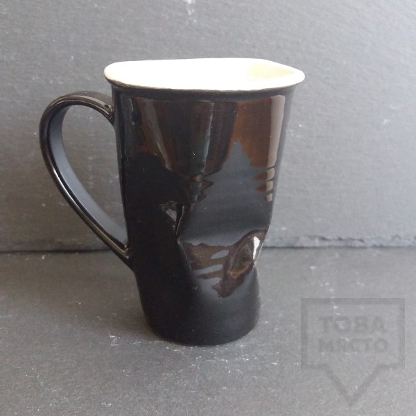 Ръчно изработена порцеланова чаша Korchev Design Studio - big black can