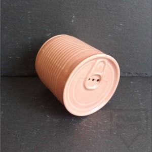 Ръчно изработена порцеланова солница - консерва - Korchev Design Studio - baby pink