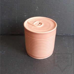 Ръчно изработена порцеланова солница - консерва - Korchev Design Studio - baby pink