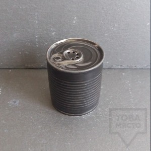 Ръчно изработена порцеланова солница - консерва - Korchev Design Studio - black