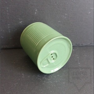 Ръчно изработена порцеланова солница - консерва - Korchev Design Studio - light green