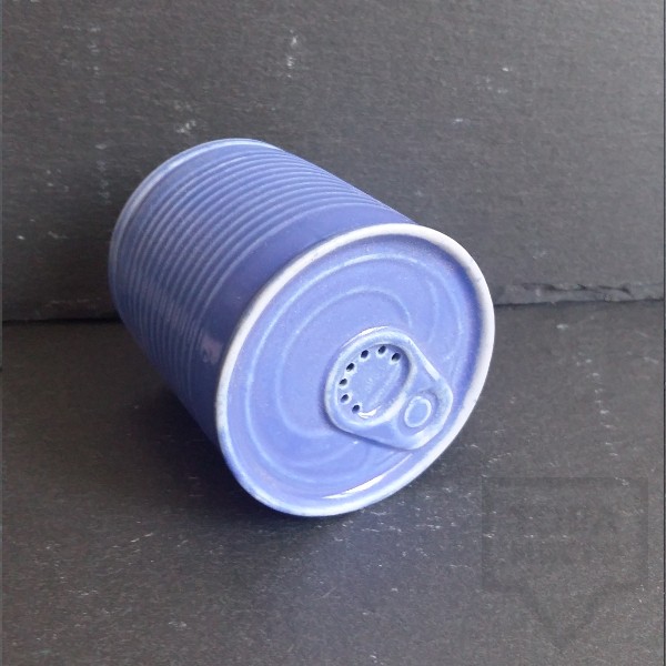 Ръчно изработена порцеланова солница - консерва - Korchev Design Studio - sky blue