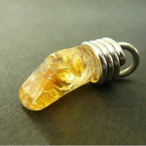 Ръчно изработен медальон Krasi&Iv  - цитрин