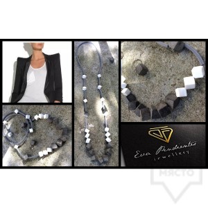 Дизайнерско колие Eva Pendientes - Квадрати