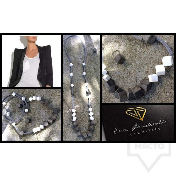 Дизайнерско колие Eva Pendientes - Квадрати