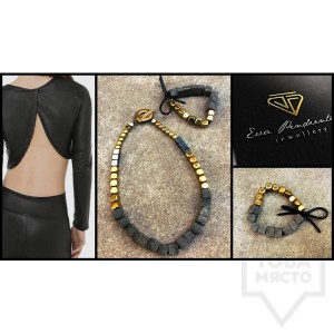 Дизайнерско колие Eva Pendientes - Полускъпоценни камъни