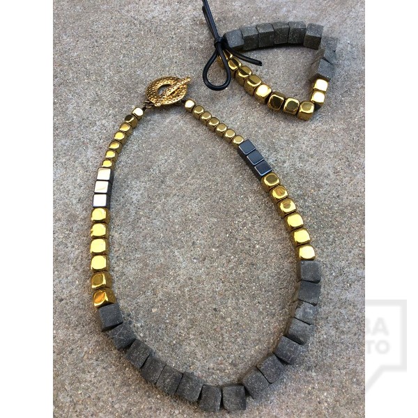 Дизайнерско колие Eva Pendientes - Полускъпоценни камъни